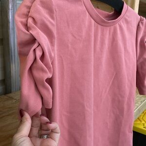 NWOT Love J Scrunched Sleeve Rose Colored Shirt | size M